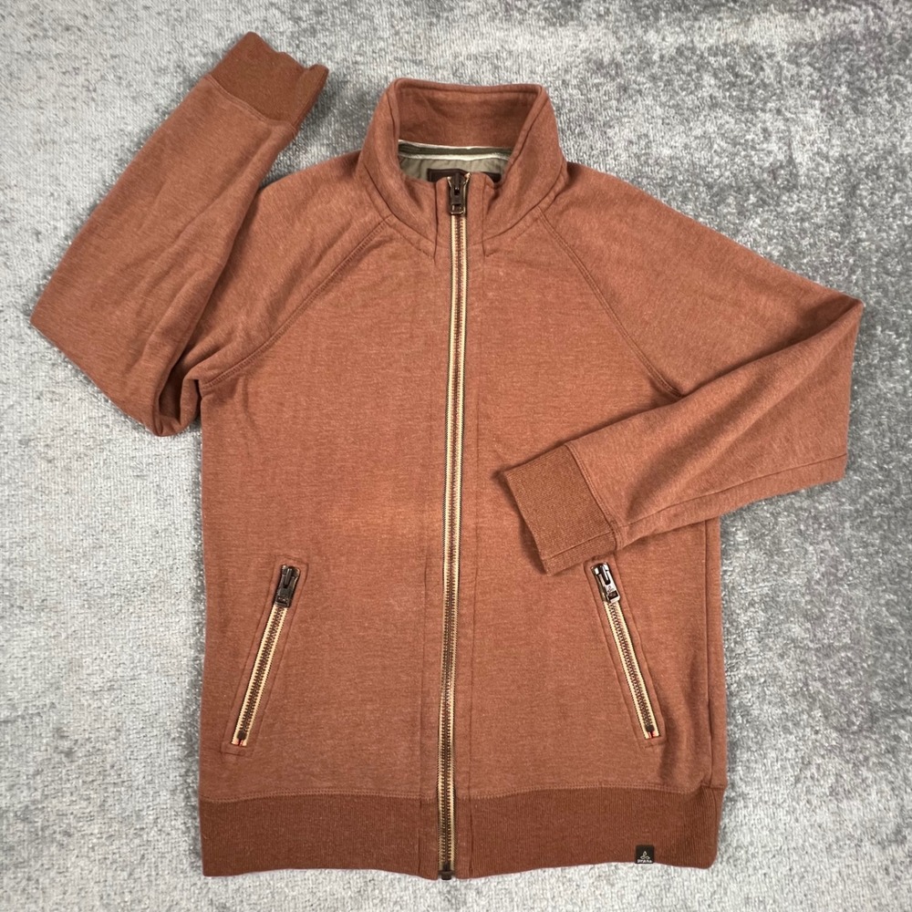 prAna Lifetime Full Zip Jacket Raglan Fleece Gorpcore Rust Orange M2LIZM316 S